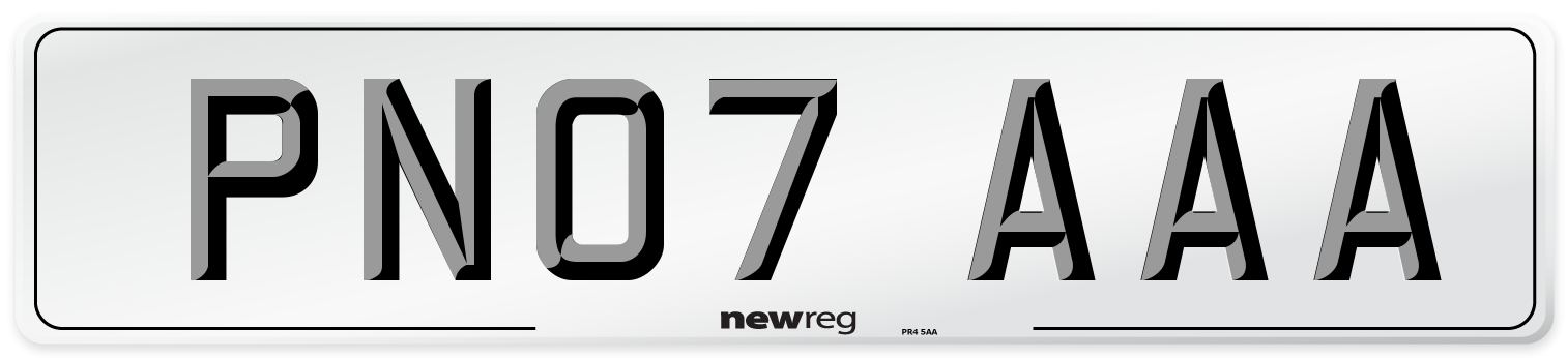 PN07 AAA Number Plate from New Reg